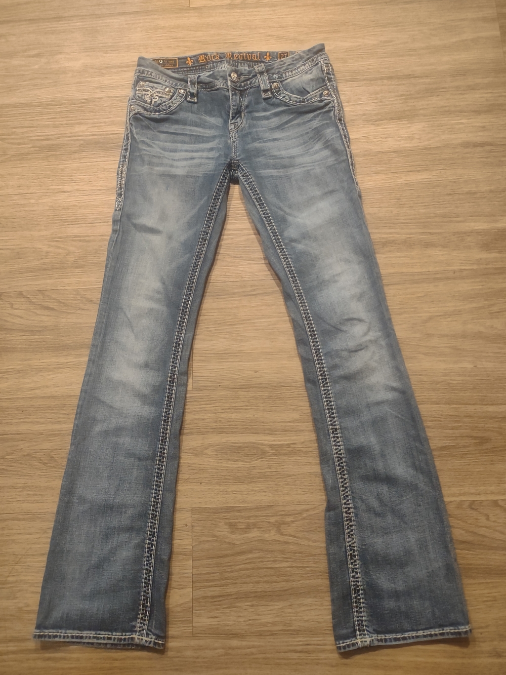 Rock Revival Women's Light Blue Embellished Back Pocket Jeans - Picture 6 of 8
